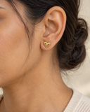 Puffed Heart Silver Studs — Carat Hills