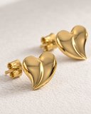 Puffed Heart Silver Studs — Carat Hills