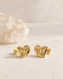 Puffed Heart Silver Studs — Carat Hills