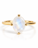 Moonstone Oval Cabochon Ring — Carat Hills