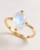 Moonstone Oval Cabochon Ring — Carat Hills