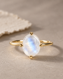 Moonstone Oval Cabochon Ring — Carat Hills