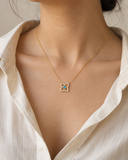 Blue Topaz Clover Pave Pendant — Carat Hills