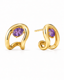 Amethyst Horseshoe Solitaire Studs — Carat Hills