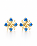 Blue Topaz Cross Cluster Studs — Carat Hills