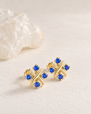 Blue Topaz Cross Cluster Studs — Carat Hills