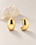 Oval Dome Silver Stud Earrings — Carat Hills