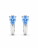 Blue Topaz Pear Drop Huggies — Carat Hills