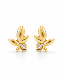 Lab Grown Diamond Leaf Stud Earrings — Carat Hills
