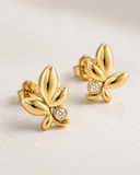 Lab Grown Diamond Leaf Stud Earrings — Carat Hills