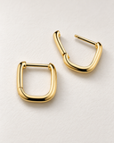 Square Clicker Silver Huggies — Carat Hills
