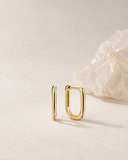 Square Clicker Silver Huggies — Carat Hills