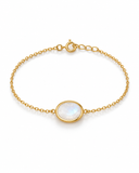 Moonstone Oval Bezel Bracelet — Carat Hills