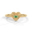 Amore fluted heart ring emerald