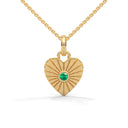 Amore fluted heart necklace emerald