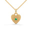 Amore fluted heart necklace emerald