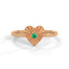 Amore fluted heart ring emerald