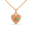 Amore fluted heart necklace emerald