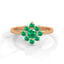 Serenity flower ring emerald