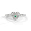 Amore fluted heart ring emerald