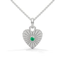 Amore fluted heart necklace emerald