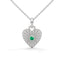 Amore fluted heart necklace emerald