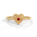 Amore fluted heart ring ruby
