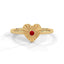 Amore fluted heart ring ruby