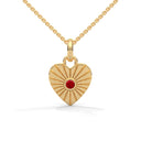 Amore fluted heart necklace ruby