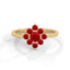 Serenity flower ring ruby