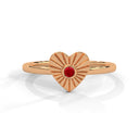 Amore fluted heart ring ruby
