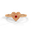 Amore fluted heart ring ruby