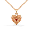 Amore fluted heart necklace ruby