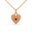 Amore fluted heart necklace ruby