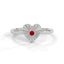 Amore fluted heart ring ruby