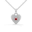Amore fluted heart necklace ruby