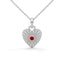 Amore fluted heart necklace ruby