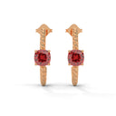 Strength rope hoop earrings ruby