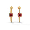 Strength rope hoop earrings ruby