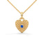 Amore fluted heart necklace sapphire