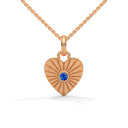 Amore fluted heart necklace sapphire