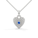 Amore fluted heart necklace sapphire