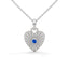 Amore fluted heart necklace sapphire