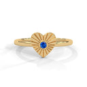 Amore fluted heart ring sapphire