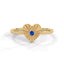 Amore fluted heart ring sapphire