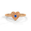 Amore fluted heart ring sapphire