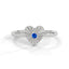 Amore fluted heart ring sapphire