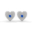 Amore fluted heart stud earrings sapphire