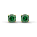 Strength 1ct cushion cut studs emerald