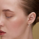 Love floating diamond curve climber earrings
